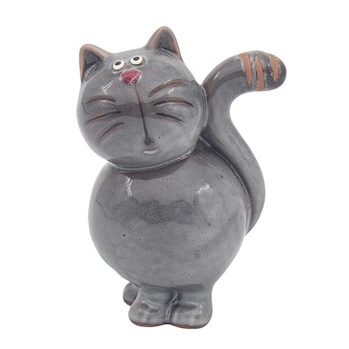 Home Decor Small Ceramic Glazed Cat Figurine – Leonardo Collection Farmyard Fun