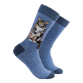 Socktopus Combed Cotton Tabby Maine Coon Energy Socks - Blue Marl