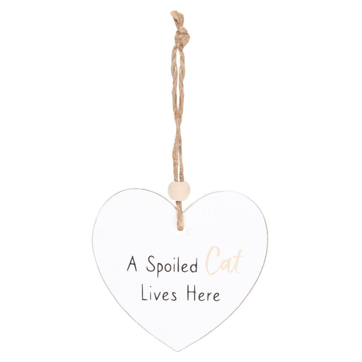 Hanging Sign Spoiled Cat Wooden Heart Hanging Plaque – Cute Gift for Cat Lovers