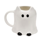 Spooky Ghost Cat ceramic shaped Halloween mug front view