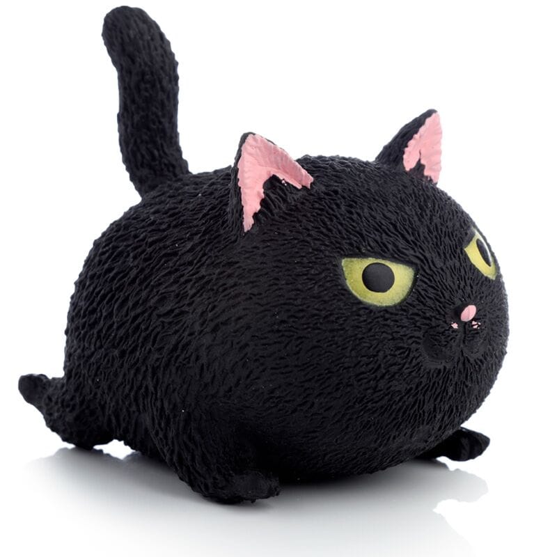 Close-up of black Squeezy Stretchy Cat Stress Reliever Toy