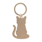 Back of The Protector Magick Black Cat Keyring showing gold-tone metal cat silhouette and split key ring