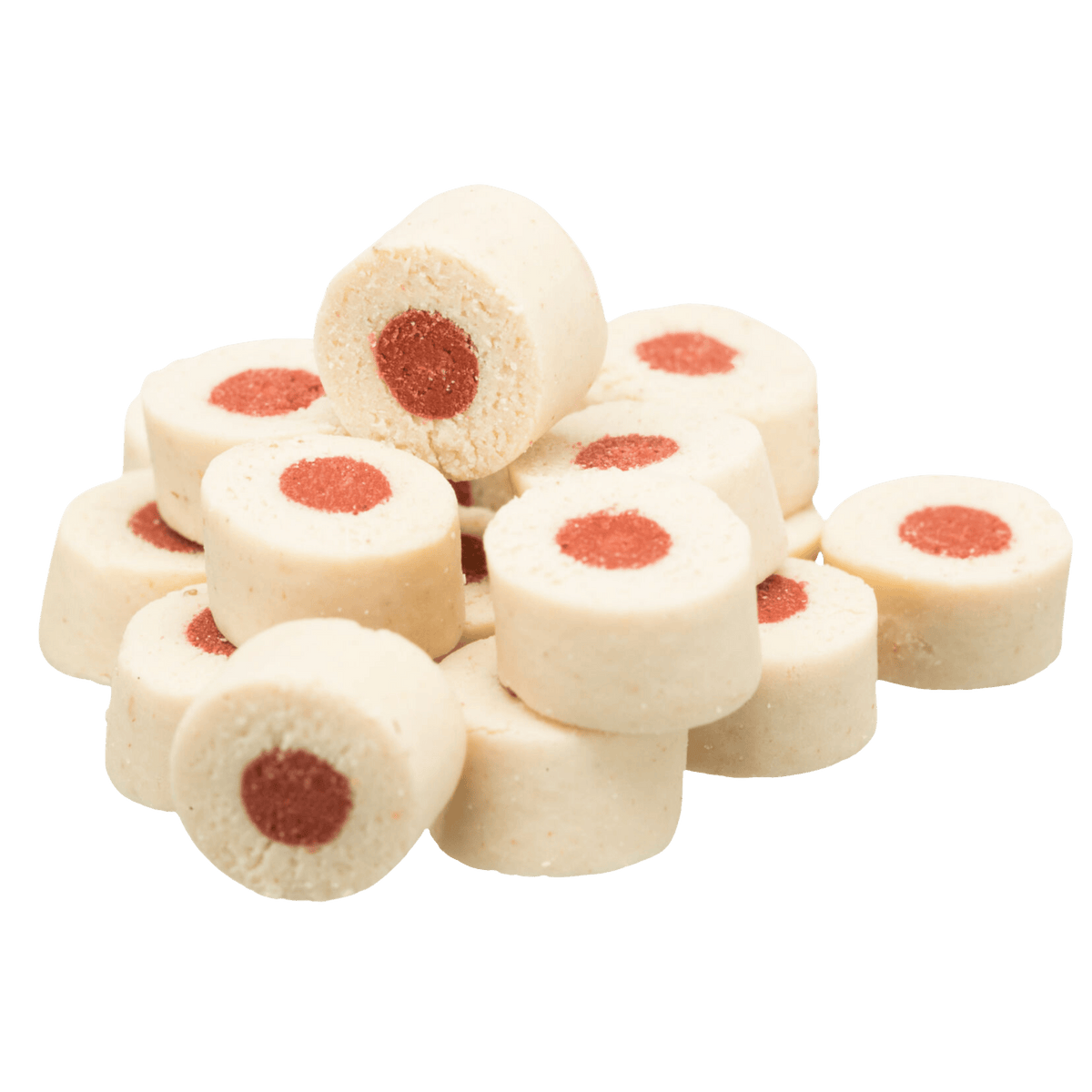 Round salmon filled cat treats included in Trixie Christmas Advent Calendar