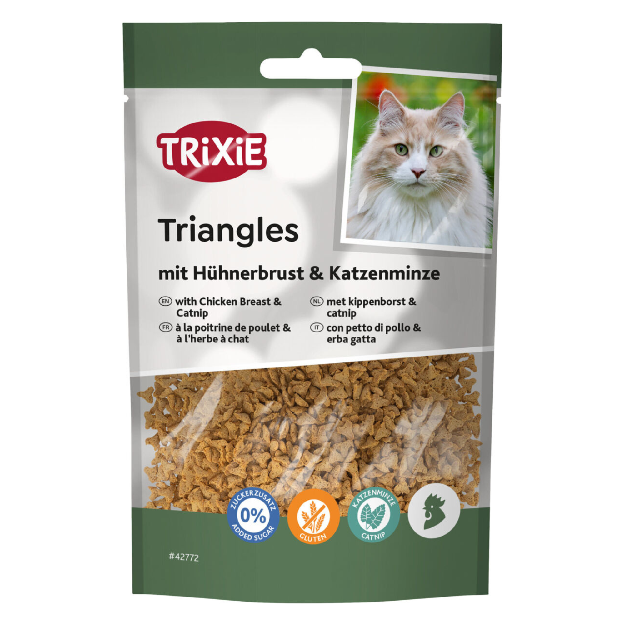 Trixie Triangles Cat Treats with Chicken Breast and Catnip 50g pack