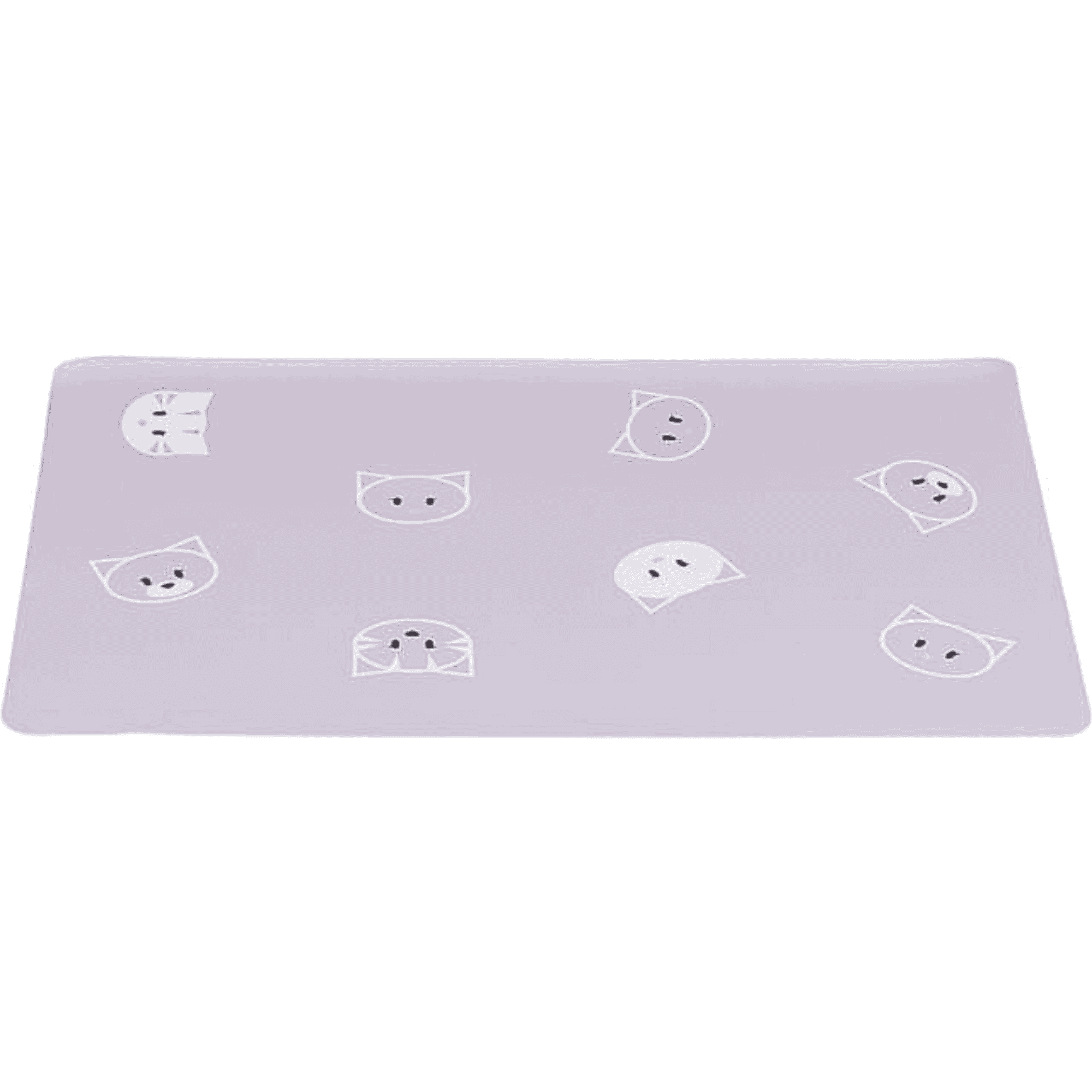 Trixie Mimi Cats non-slip lilac food and water bowl placemat with cute cat face design, 44 x 28cm