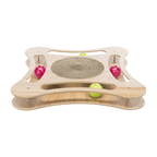 Cat Accessories Trixie Wooden Cat Scratcher with Replaceable Cardboard Scratch Pad & 4 Ball Toys 48021