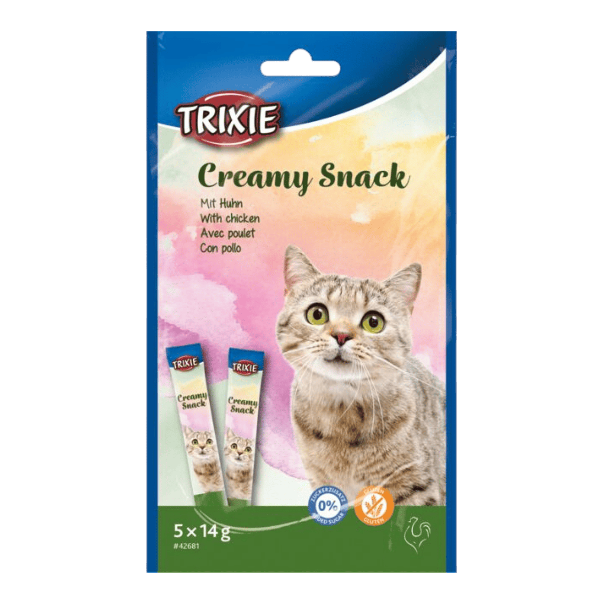 Trixie Creamy Snack with Chicken Breast liquid cat treats in a 5 x 14g multipack
