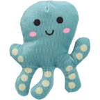 Green Trixie Cute Cotton Octopus Catnip Cat Toy with soft ribbed fabric and smiling face.