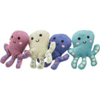 Trixie Cute Cotton Octopus Catnip Cat Toy in assorted pastel colours.