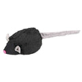Black Trixie Microchip Squeaky Mouse Cat Toy with catnip and squeaker in a realistic mouse design.
