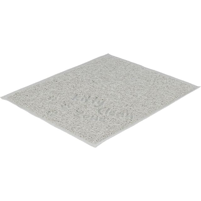 Grey Trixie non-slip litter tray mat designed to catch litter from cats' paws and keep floors cleaner