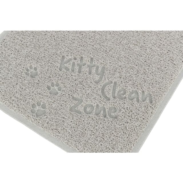 Close-up of Trixie Kitty Clean Zone cat litter mat showing textured PVC coil surface and paw print design