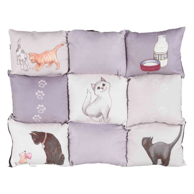 Cat Bed Trixie Patchwork Cuddle Mat Cat Bed with Catnip or Silvervine Pocket – 55 x 45cm