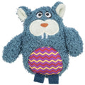 Trixie Plush Fun Blue Monster Cat Toy with catnip featuring fluffy blue plush fabric and a colourful patterned tummy for playful cats.