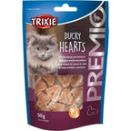Trixie PREMIO Ducky Hearts cat treats with duck breast and pollock in a 50g resealable pouch.