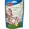 Trixie PREMIO Fish Chicken Rolls cat treats with chicken and pollock in a 50g resealable pouch.