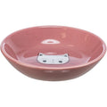 Shallow ceramic cat food and water bowl by Trixie with cute cat design