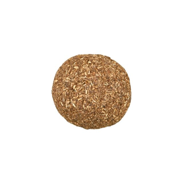 Trixie Solid Catnip Ball Cat Toy made from compressed natural catnip with an internal bell for interactive feline play.