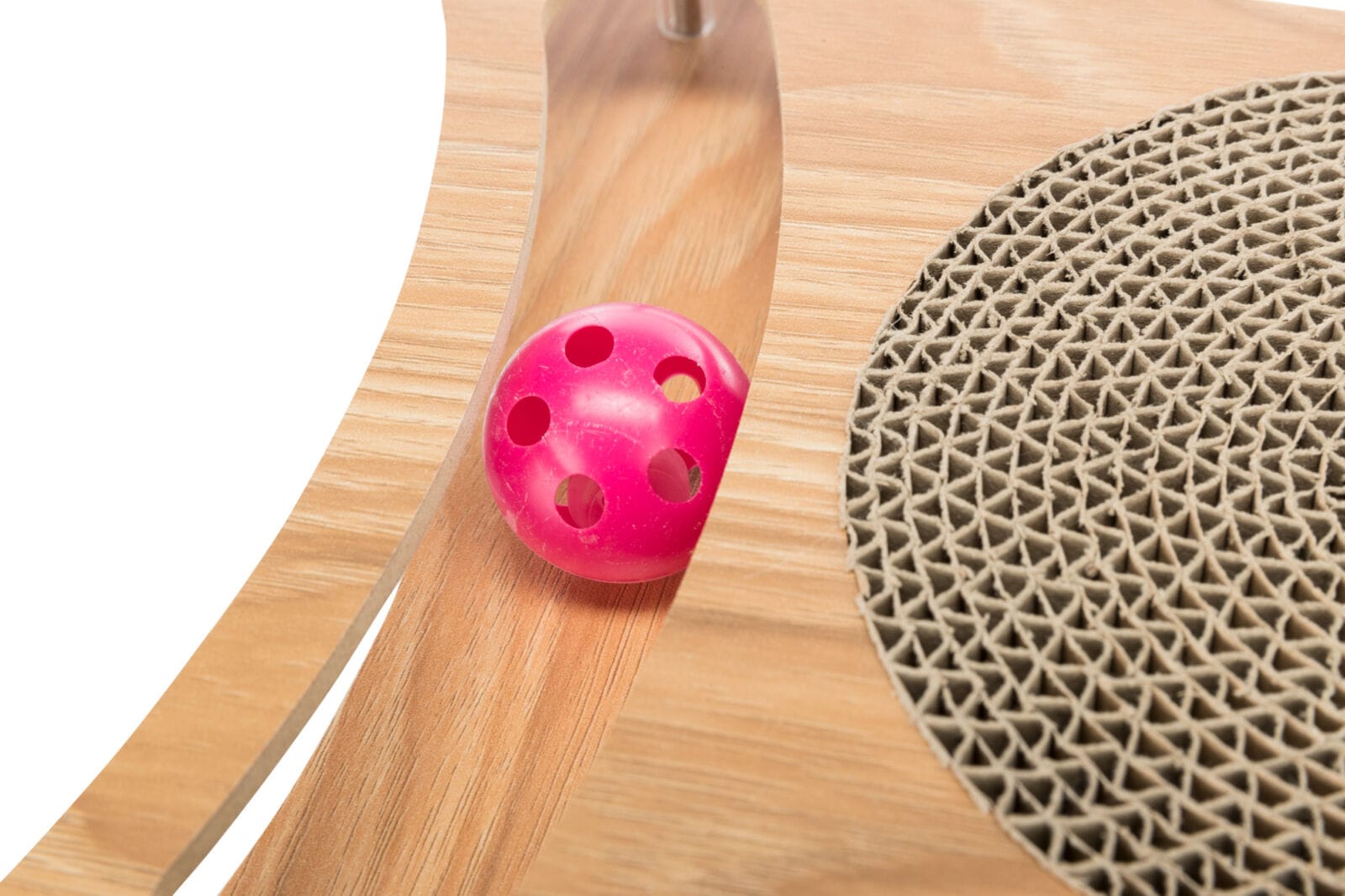 Cat Accessories Trixie Wooden Cat Scratcher with Replaceable Cardboard Scratch Pad & 4 Ball Toys 48021