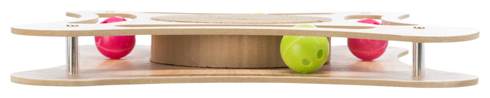 Cat Accessories Trixie Wooden Cat Scratcher with Replaceable Cardboard Scratch Pad & 4 Ball Toys 48021