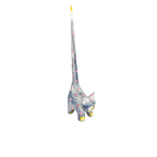 Fair Trade Tall Tail Wooden Spotty Cat - Blue
