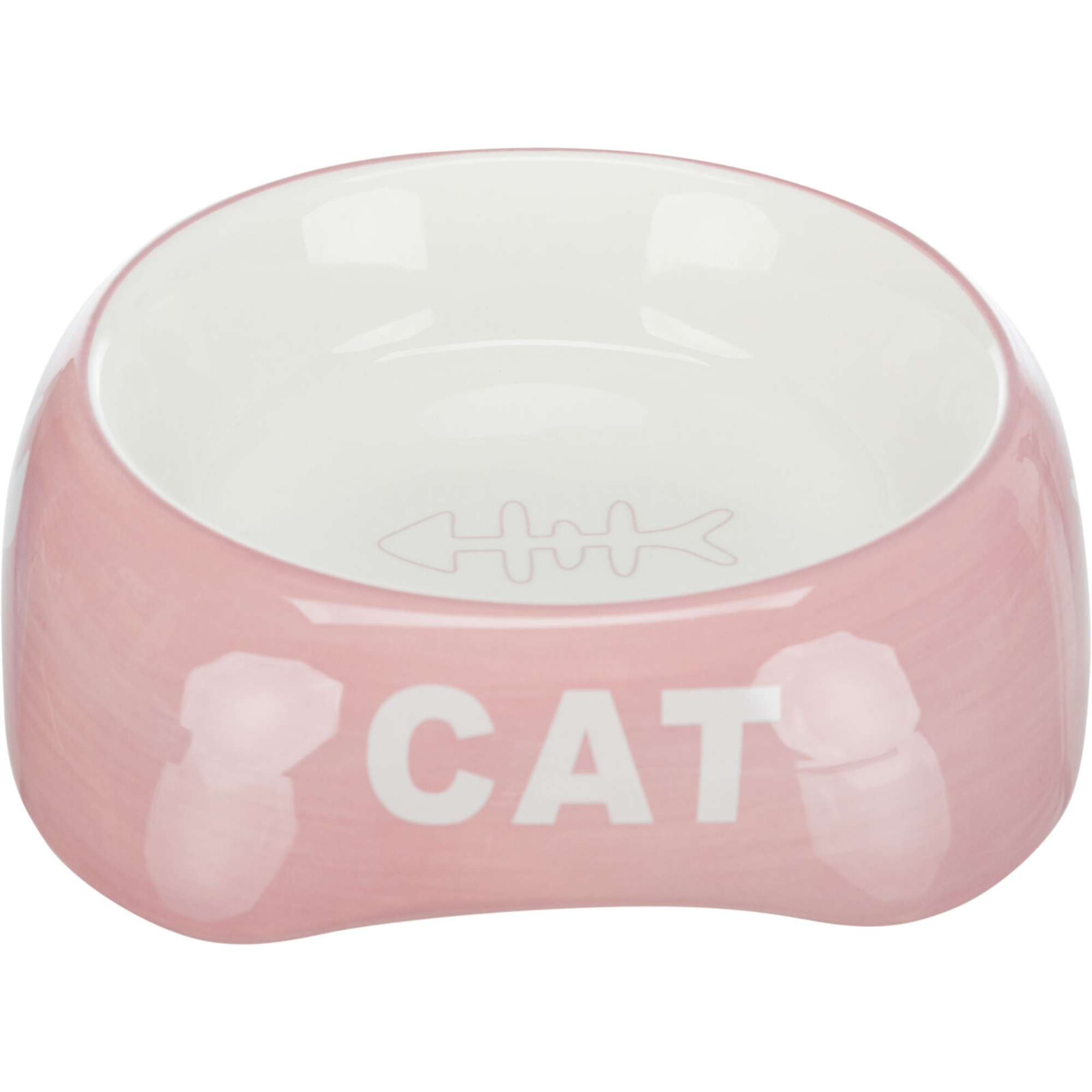 Trixie Cat Food Water Ceramic Bowl - Fishbone & Cat Design, 3 Colours