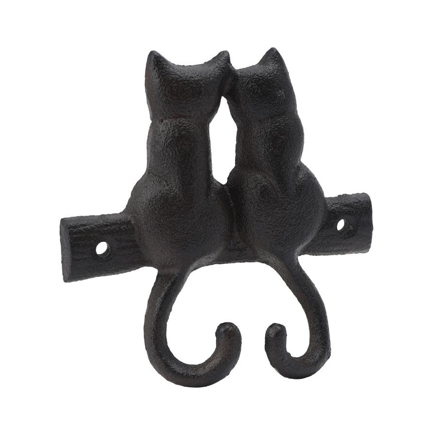 Double Cat Tail Cast Iron Wall Hooks
