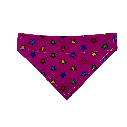 Handmade Cat/Dog Over the Collar Bandana Purple Stars