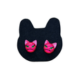 Cat Earrings - Hot Pink Kitty Head Studs