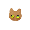 Cat Earrings - Yellow Kitty Face Studs