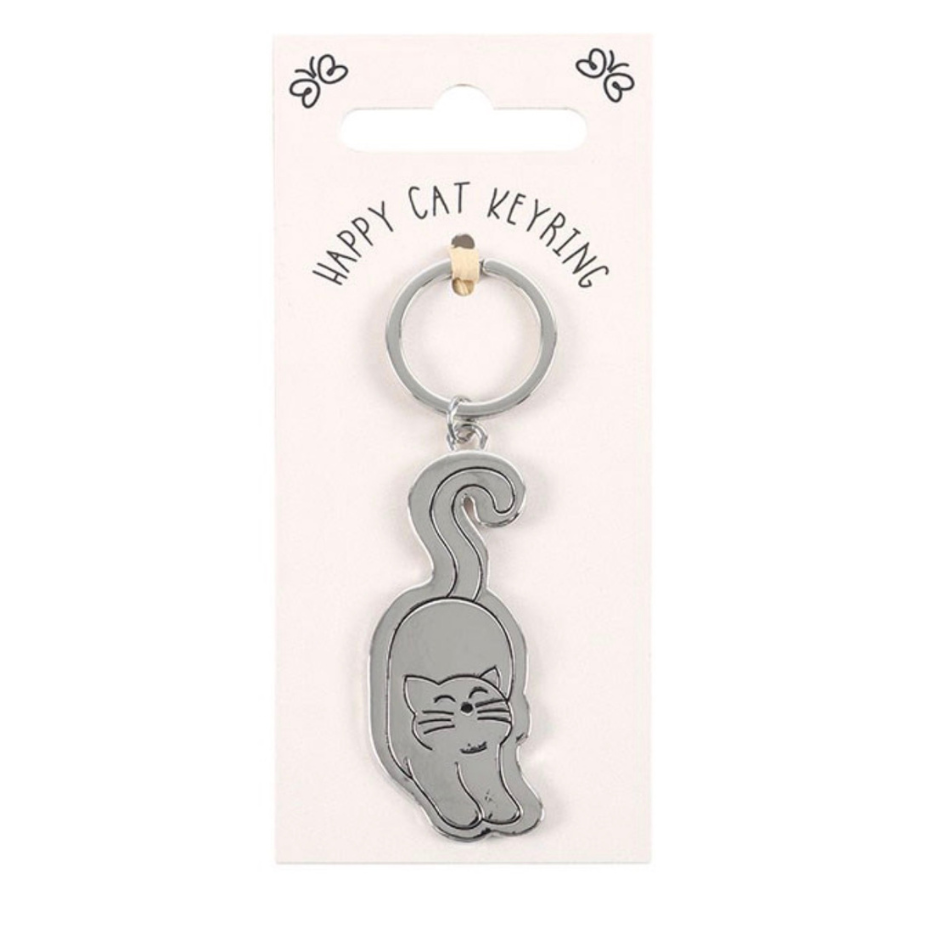Happy Cat Metal Keyring 3 Designs