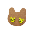 Cat Earrings - Sunshine Yellow Kitty Head Studs