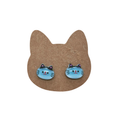 Cat Earrings - Sky Blue Kitty Face Studs