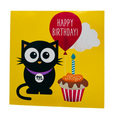 Milo Cat and Cupcake Happy Birthday Greetings Card