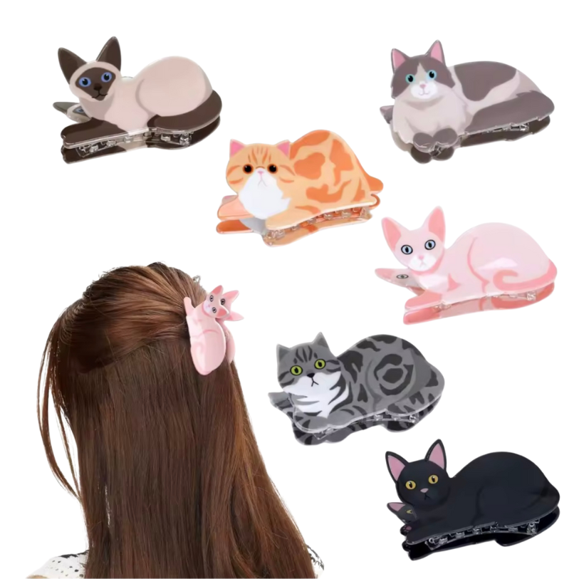 Kitty Hair Clip - Sumptuous Pink Cat