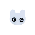 Cat Earrings - White Toe Beans on Black Paws Studs