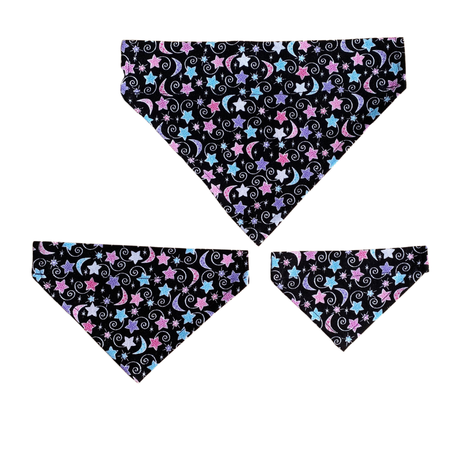 Handmade Cat/Dog Over the Collar Bandana Moon & Stars