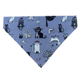 Handmade Cat/Dog Over the Collar Bandana Grey Cats