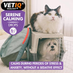 VetIQ Serene Natural Calming Drops for cats and dogs - suitable for cats and dogs, photo shows both