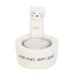 Home Decor Warm Paws Happy Heart Cat Tea Light Holder – Cat Lover Gift & Home Decor