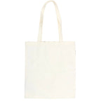 Plain reverse side of the natural white cat print polycotton tote shopping bag with long shoulder handles