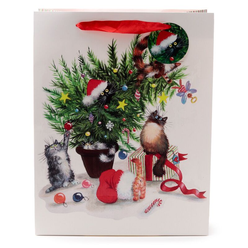Kim Haskins Christmas Cats Gift Bag - Small