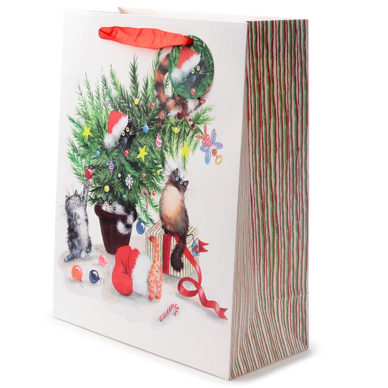 Kim Haskins Christmas Cats Gift Bag - Small