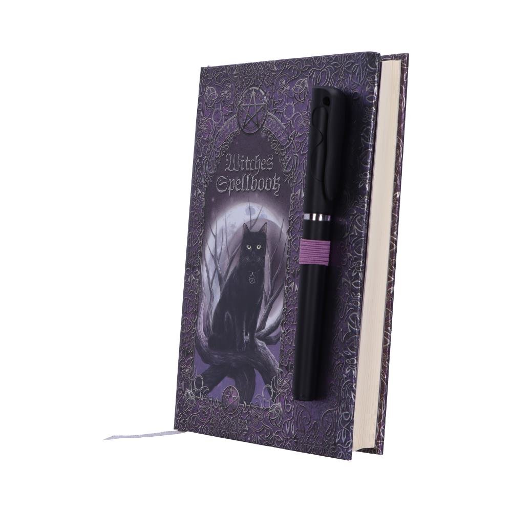 Embossed Witches Cat Spell Book A5 Journal & Pen
