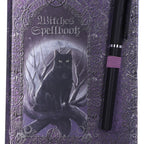 Embossed Witches Cat Spell Book A5 Journal & Pen