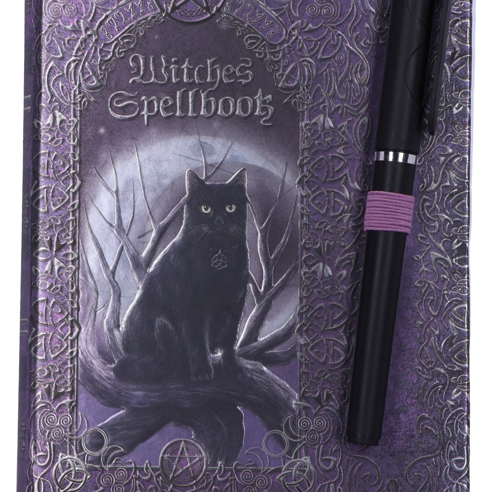 Embossed Witches Cat Spell Book A5 Journal & Pen
