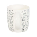 Mugs White Happy Cat Print Ceramic Mug