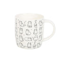 Mugs White Happy Cat Print Ceramic Mug