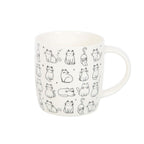 Mugs White Happy Cat Print Ceramic Mug