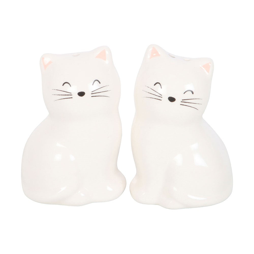 White Cat Shaped Salt and Pepper Shakers Cruet Set